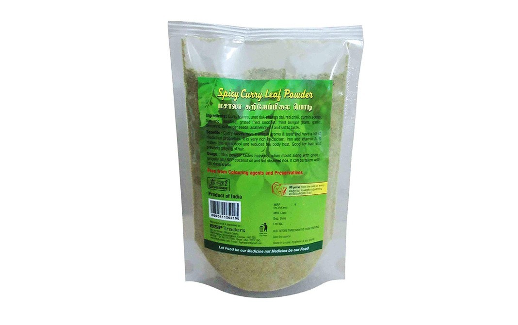 BSP Foods Spicy Curry Leaf Powder    Pack  100 grams